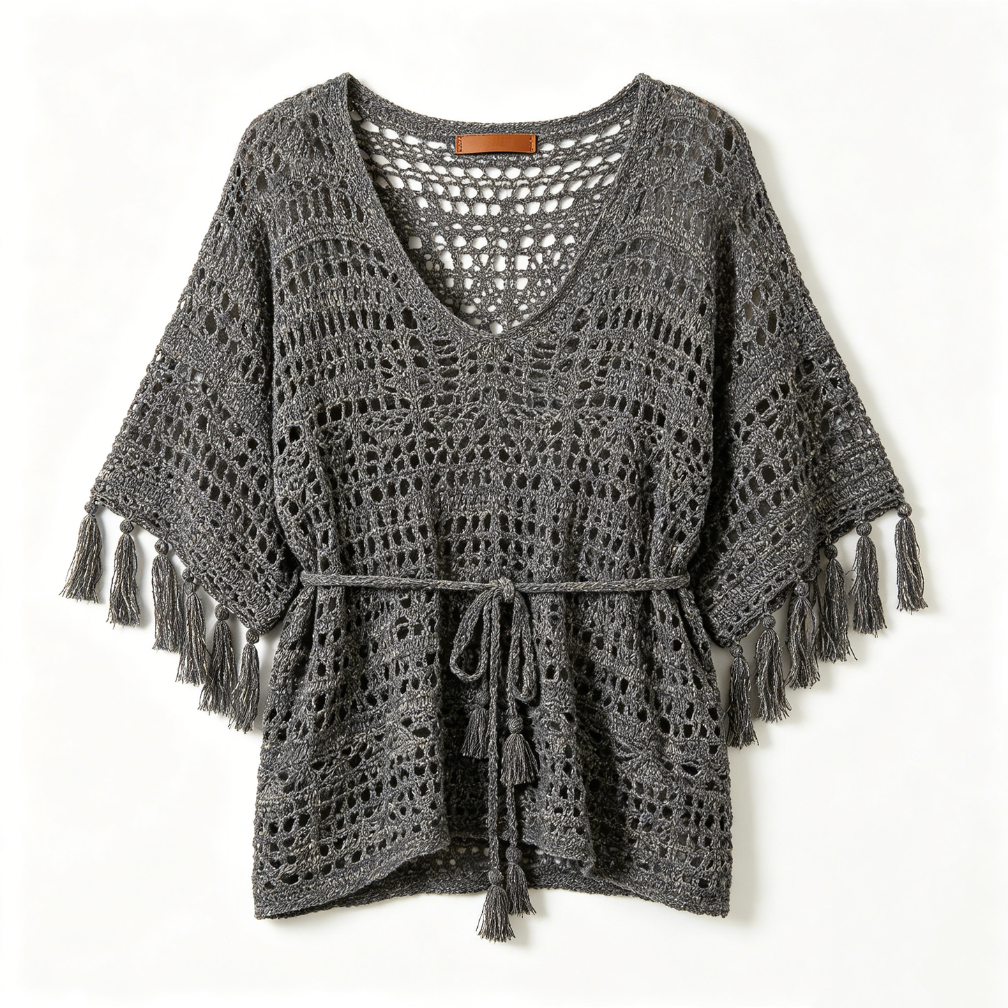 Crochet Tassel Waist-Tie Top